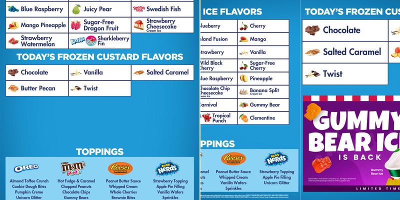 Rita's Italian Ice & Frozen Custard Menu