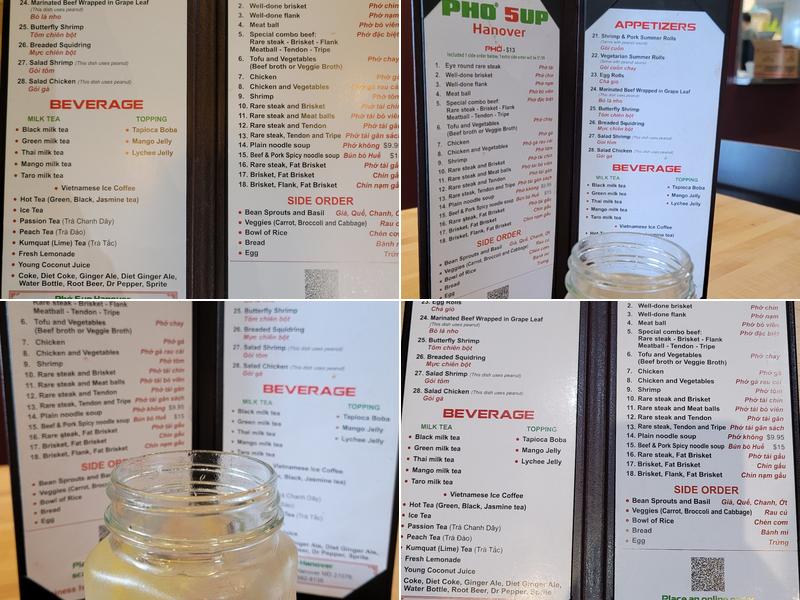 PHO 5UP HANOVER Menu