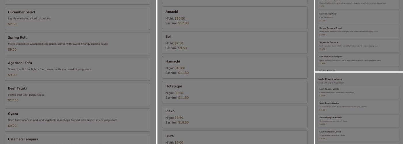 sakeJapanese Steakhouse & Sushi Menu