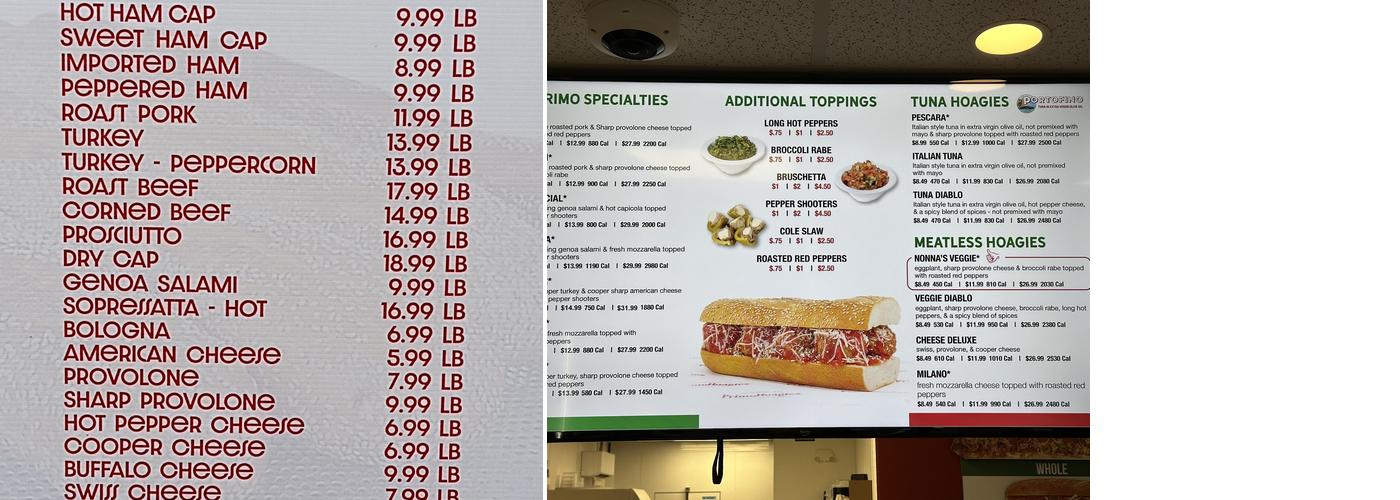 PrimoHoagies Menu
