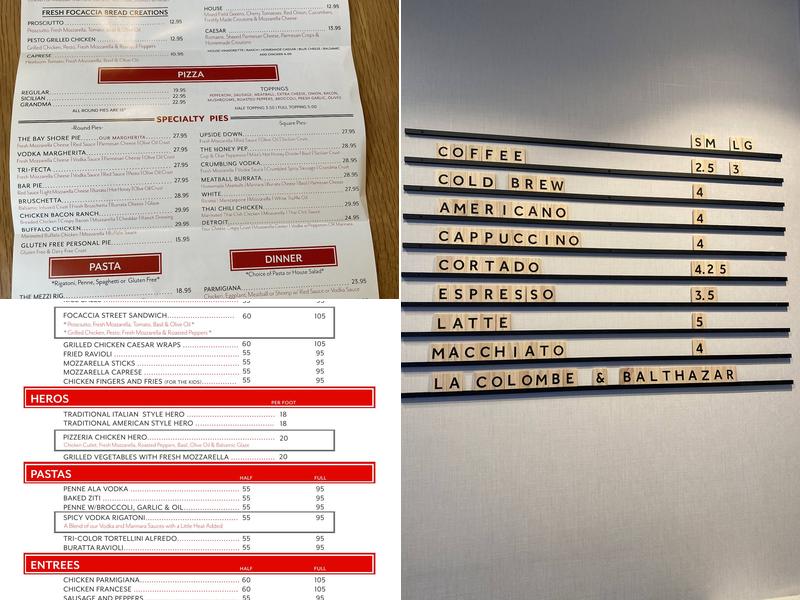 The Pizzeria of Bay Shore Menu