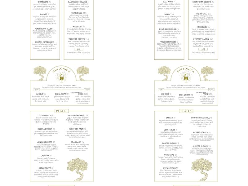 Juniper Menu