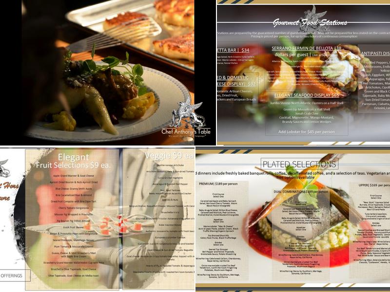 Chef Anthony's Table Menu