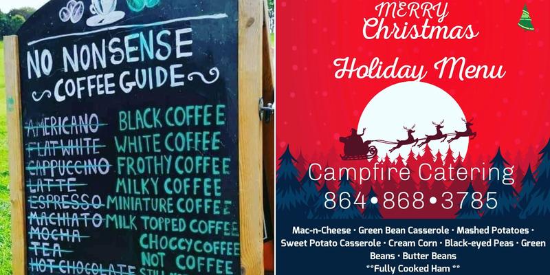 The Shack Lake Keowee Menu