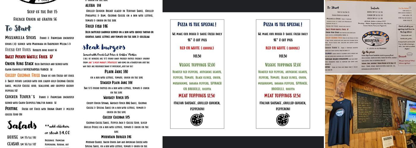Mountain Hut Menu