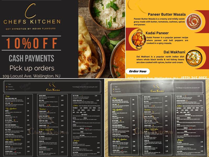 chefs kitchen Menu