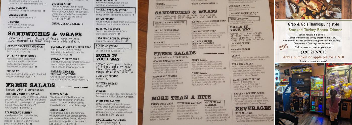 Fired Up Bar & Grill Menu