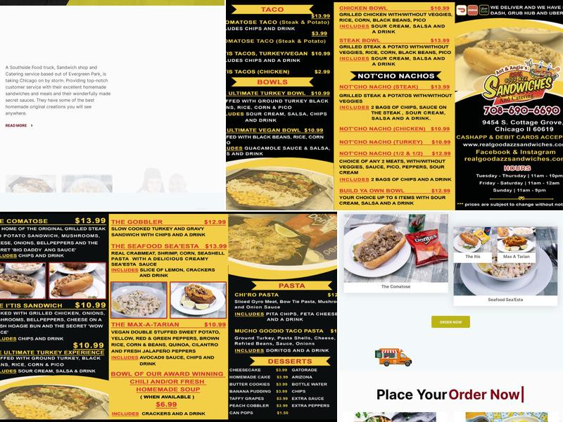 Real Good Azz Sandwiches Menu