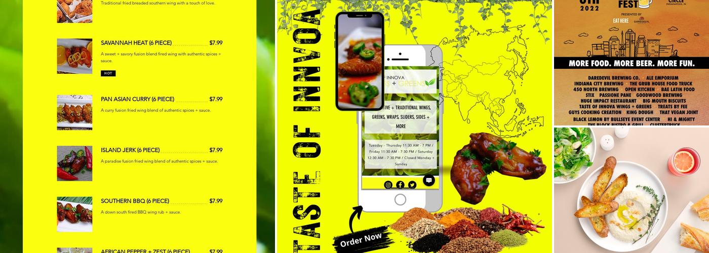 Taste of Innova Wings + Greens (The Amp) Menu