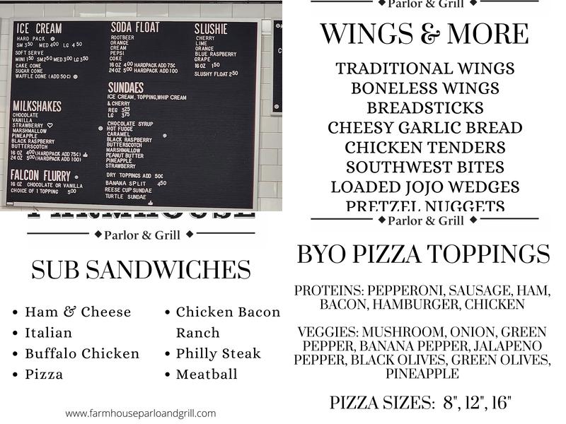 Farmhouse Parlor & Grill Menu