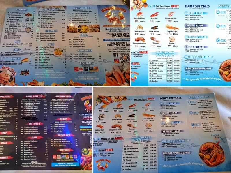 Harbor Crabs Menu
