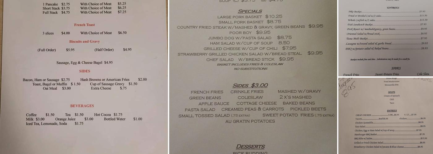 Moreno's on Main Menu