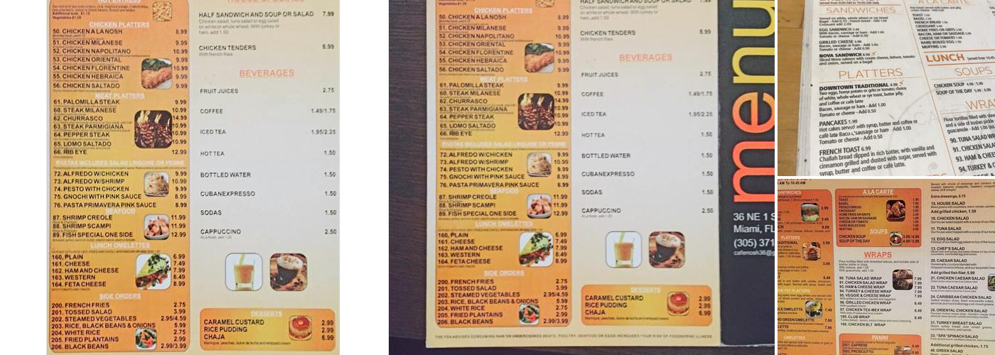 Cafe Nosh Menu