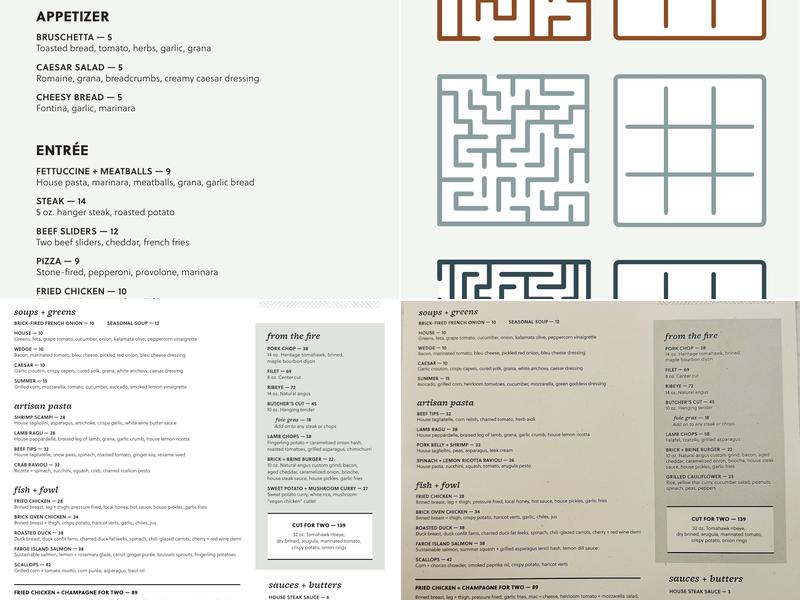 Brick and Brine Menu