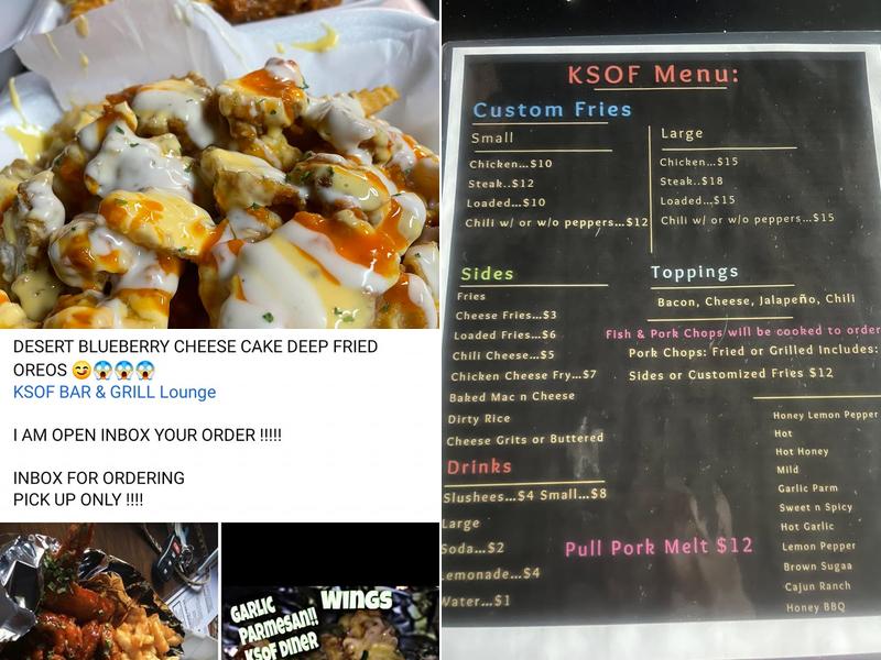 Ksof Bar & Grill Menu