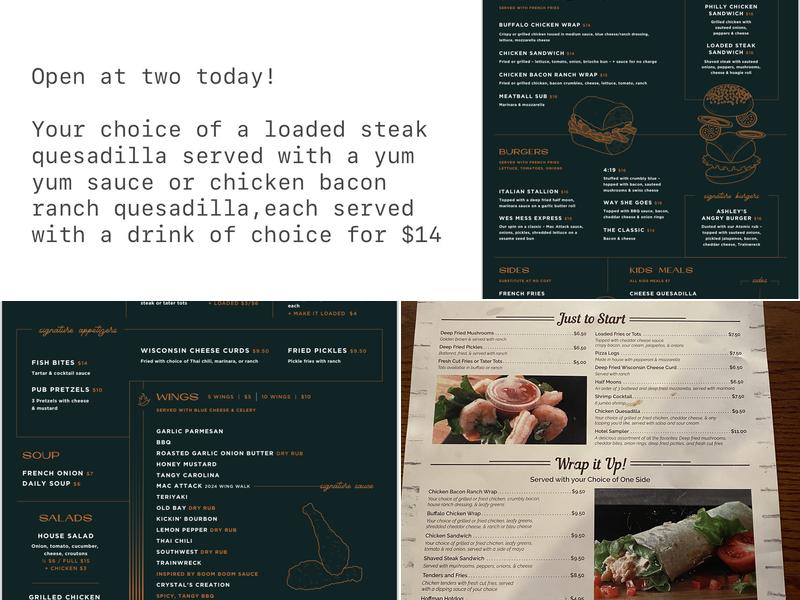Richland Hotel Bar & Grill Menu