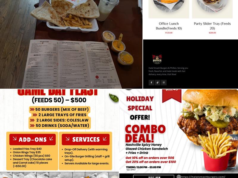 Halal Smash Burger and Phillies (Western Avenue) Menu