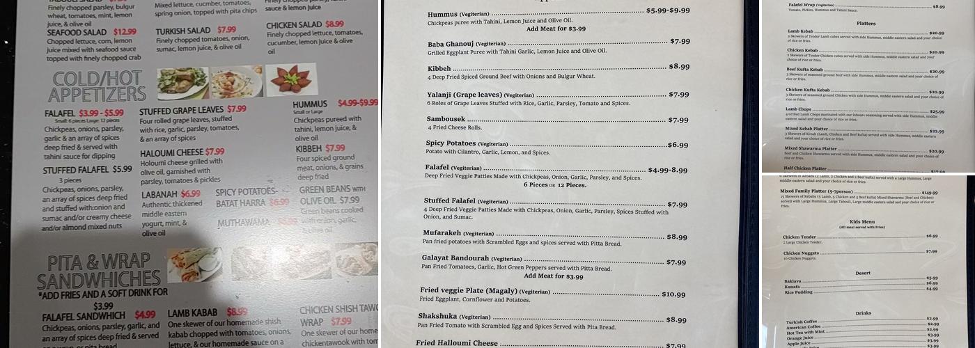 Hummus & Pita Grill Menu