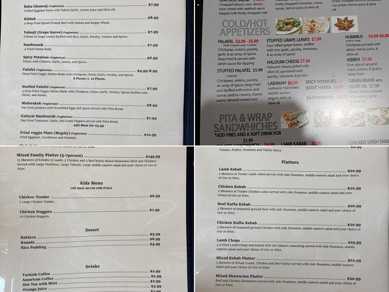 Hummus & Pita Grill Menu
