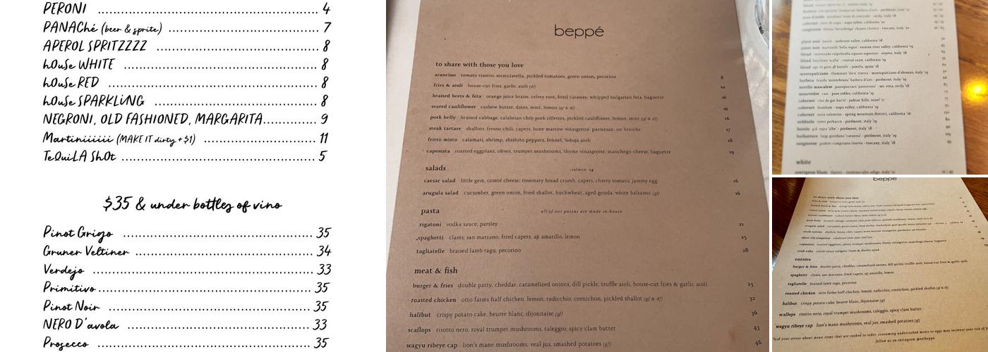 beppé Menu