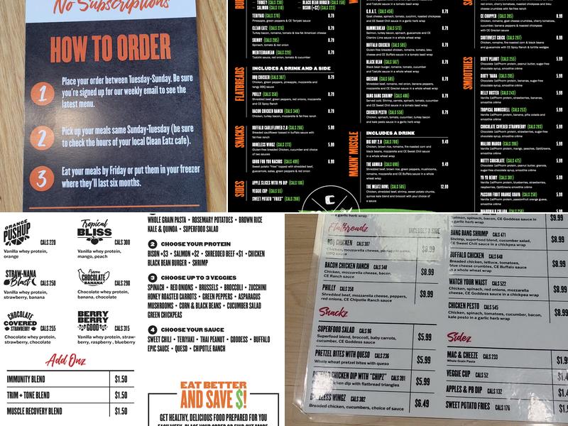 Clean Eatz Menu