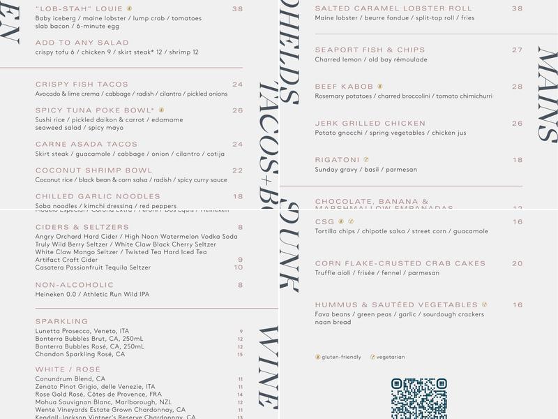 Lifted Restaurant Menu