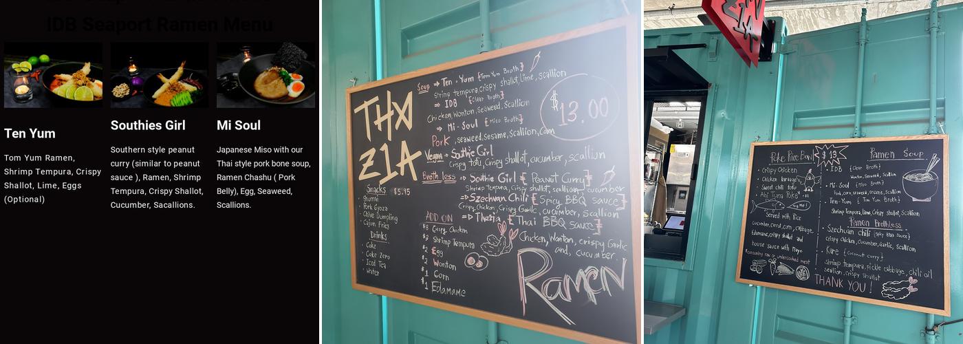 Thazia Menu