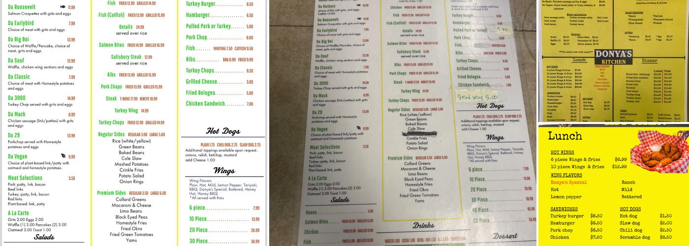 Donya's Kitchen Menu