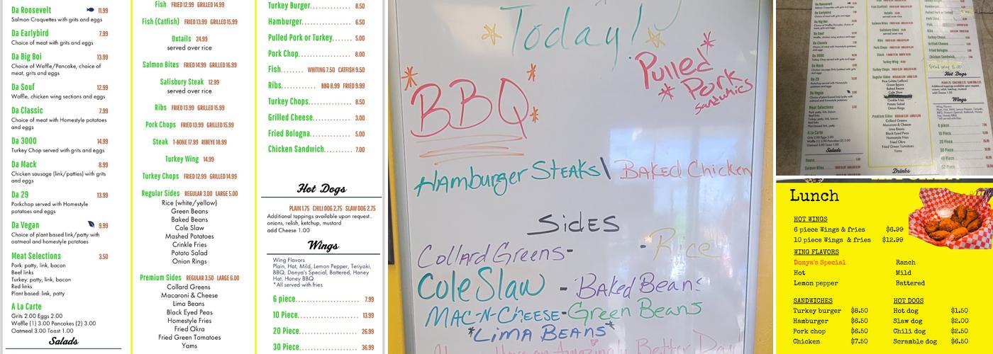 Donya's Kitchen Menu