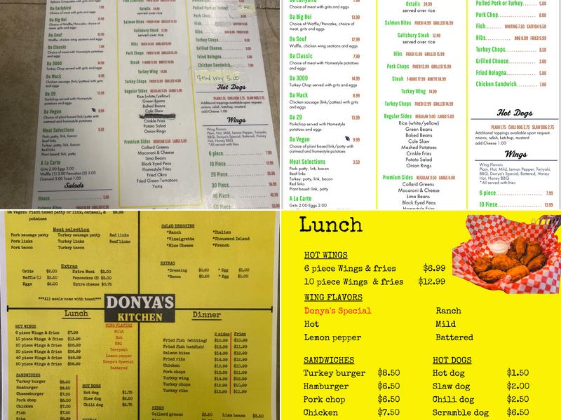 Donya's Kitchen Menu