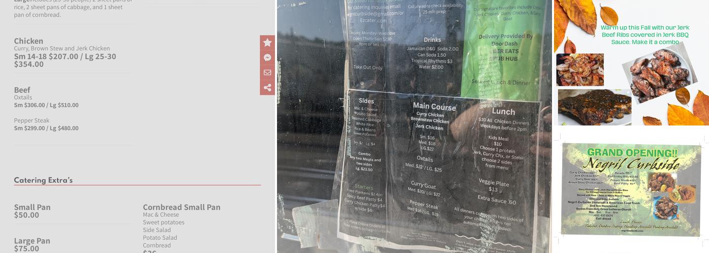 Negril Curbside Menu