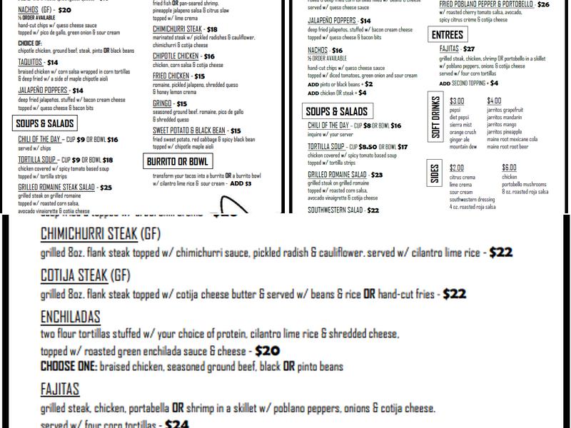 Mas Amigos Mexican Style Grill Menu