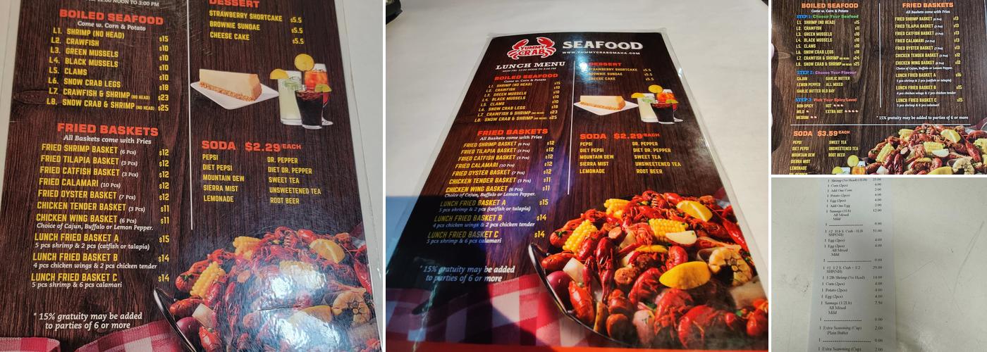 Yummy Crab (Omaha) Menu