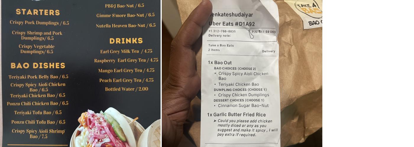 Take a Bao Eats Menu