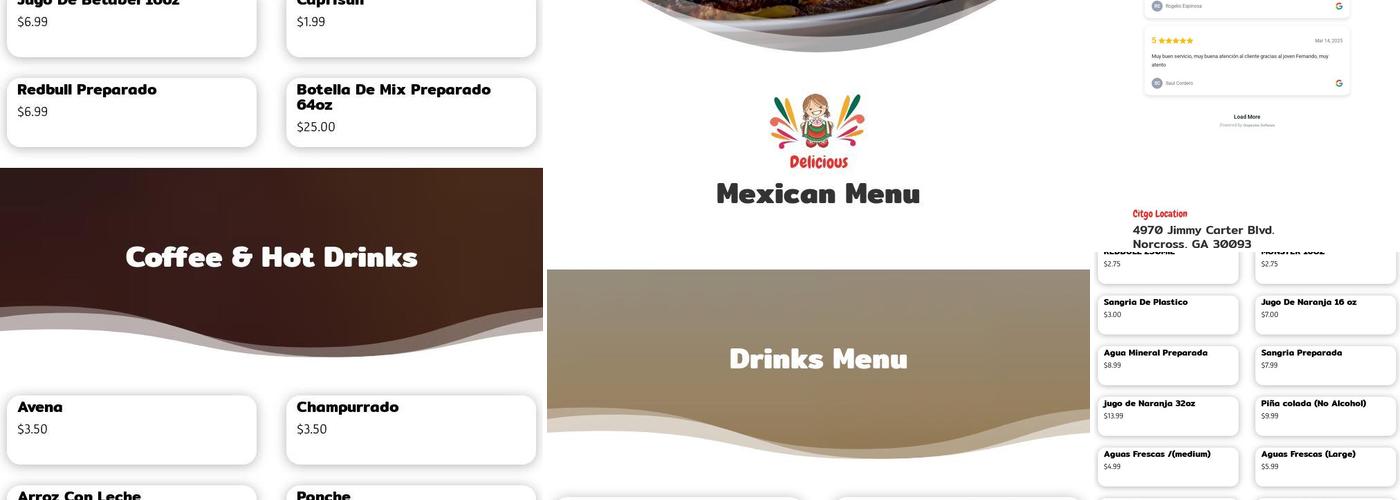Taqueria Maria Menu