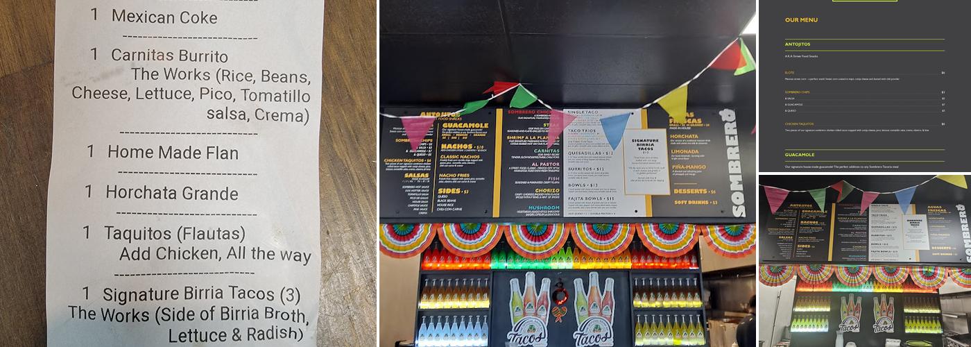 Sombrero Tacoria Clifton Menu