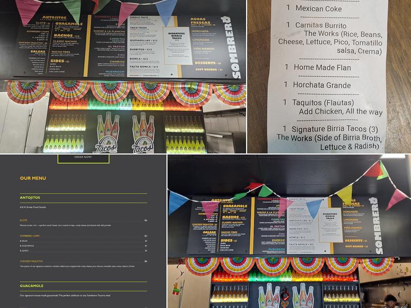 Sombrero Tacoria Clifton Menu