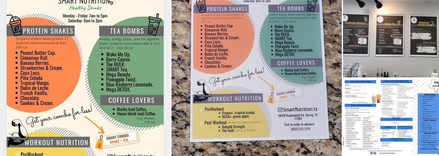 Klein TX Nutrition Menu