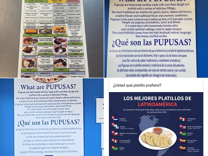 El Arco PUPUSAS Restaurant Menu