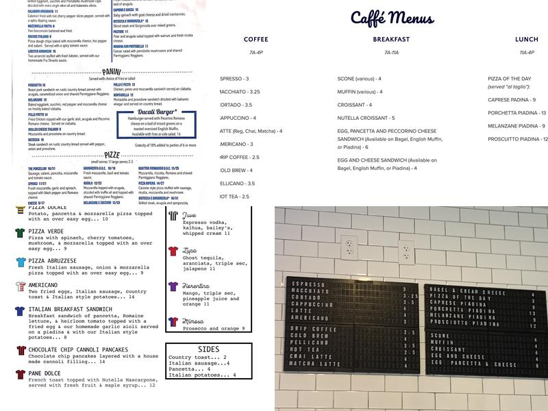 Caffe Ducali Menu