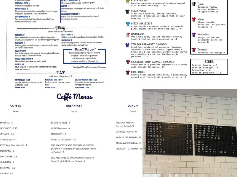 Caffe Ducali Menu