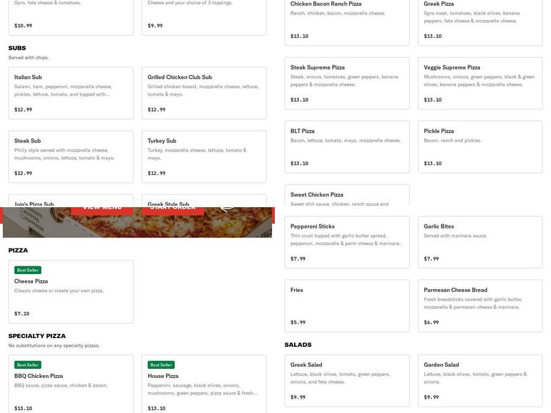 Jo Jos On Campus Menu