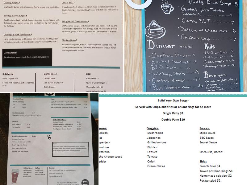 GG's Cafe Menu