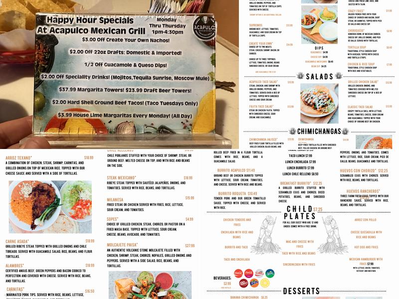 Acapulco Mexican Grill Jackson Menu