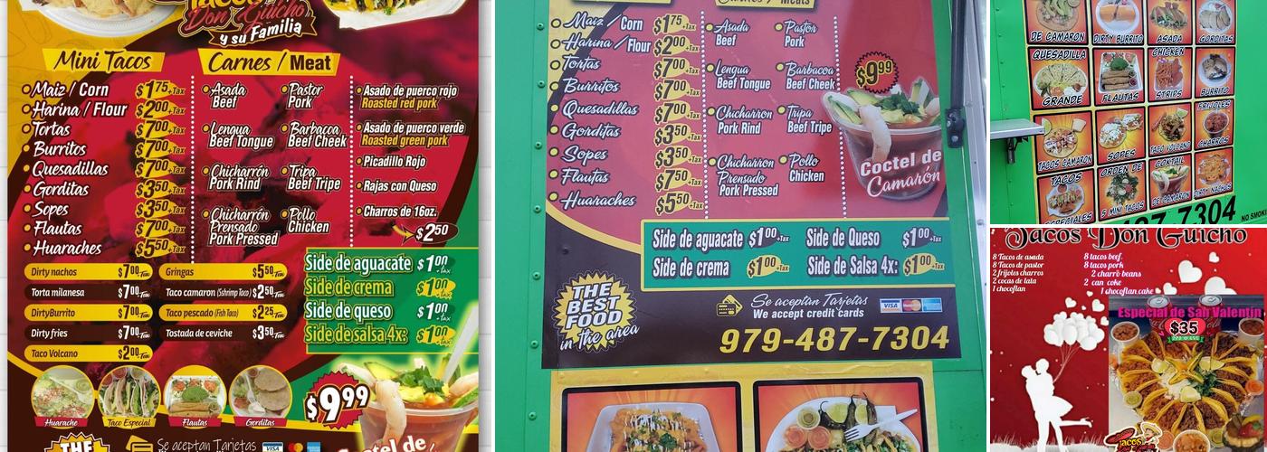 Tacos Don guicho y su fam. # 2 Menu