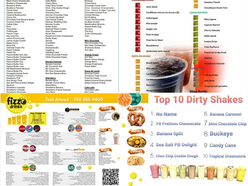 Fizze Drinks Menu
