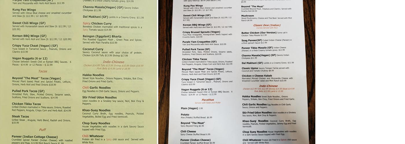 Sterling Spice Menu