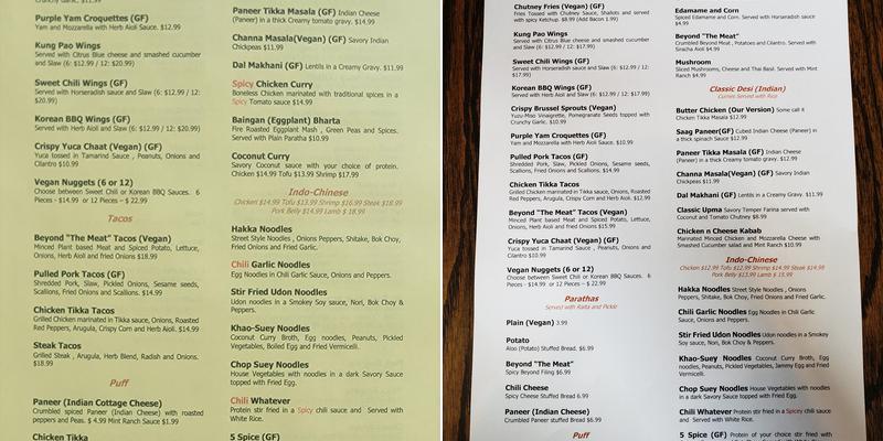 Sterling Spice Menu