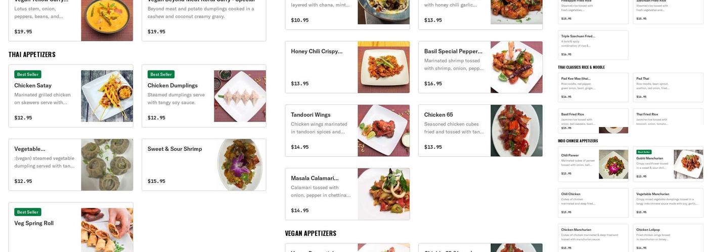 Basil Indian & Thai Grill Menu