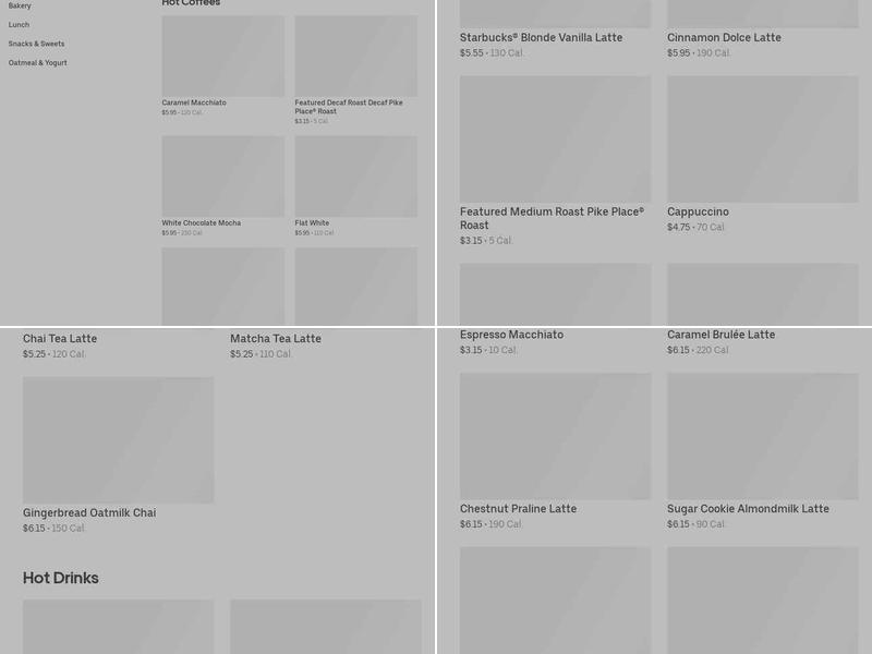 Starbucks Menu